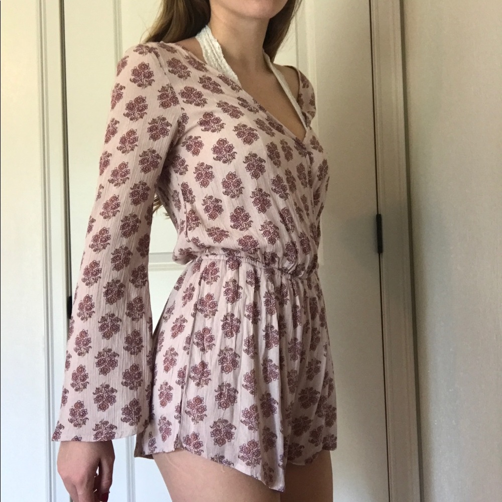 floral nude romper
